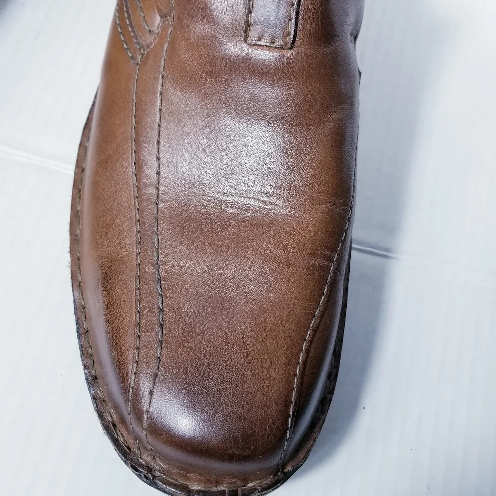 CLARKS COLLECTIONS MEN'S STEP LOAFER BROWN LEATHER SOFT CUSHION SIZE 10.5